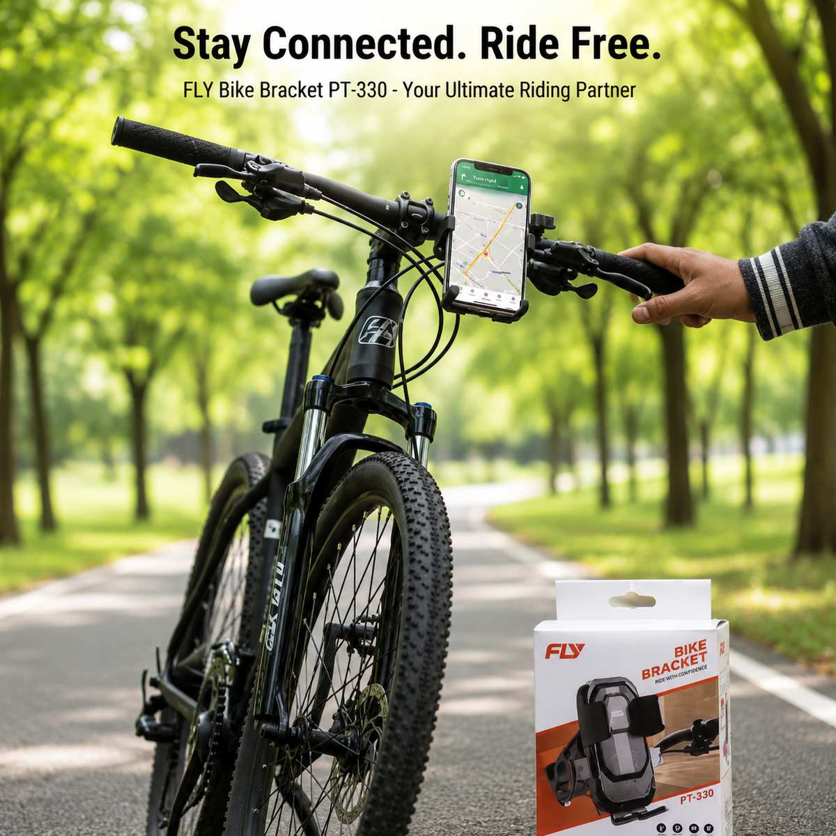 Bike Phone Mount – Shockproof Handlebar Holder for Bike & Motorcycle