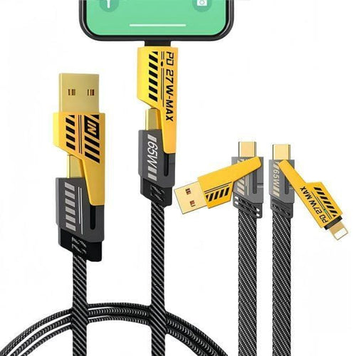 4-in-1 Fast Charging Cable – 65W Multi-Connector Braided Cable
