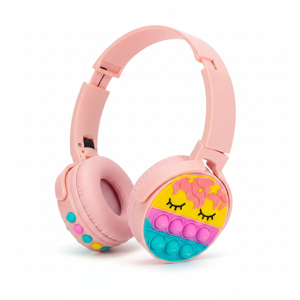 Kids Bluetooth Headphones – Unicorn Fidget Pop-It Wireless Headphones
