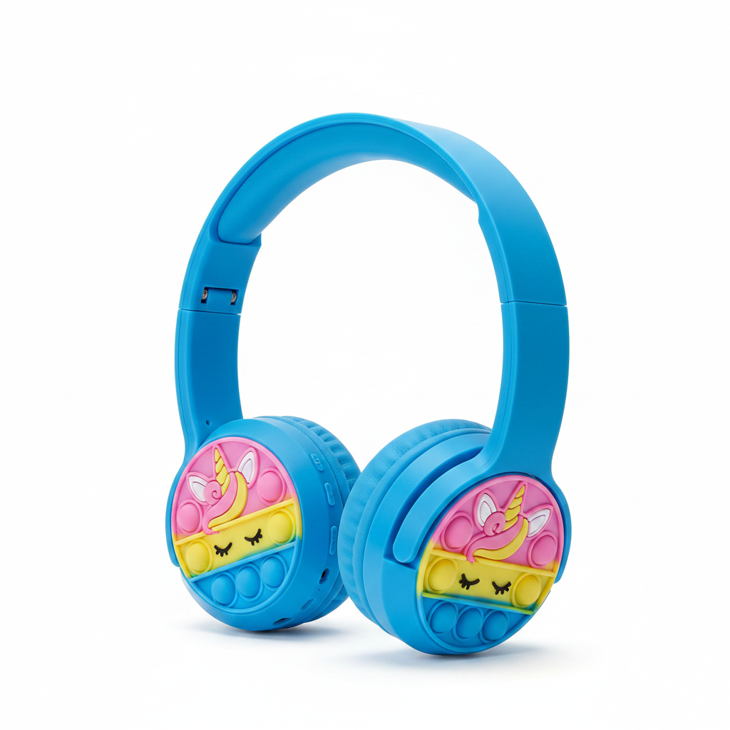 Kids Bluetooth Headphones – Unicorn Fidget Pop-It Wireless Headphones