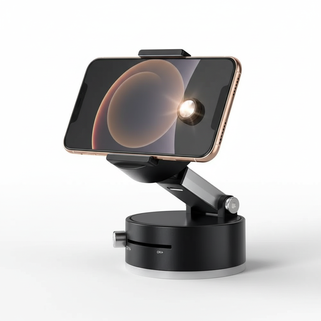 Magnetic Phone Stand – Rotating Desk Holder with Flashlight